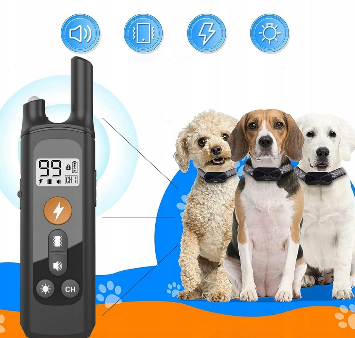 Collier de chien Entraînement électrique 800m Trains Batterie étanche