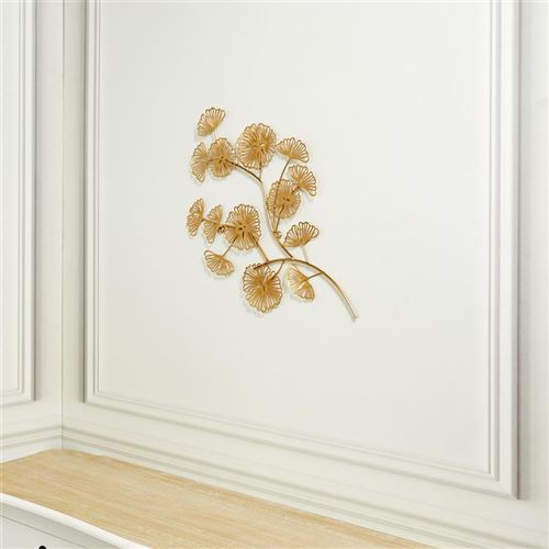 Décoration Murale En Métal "fleur" 54cm Or