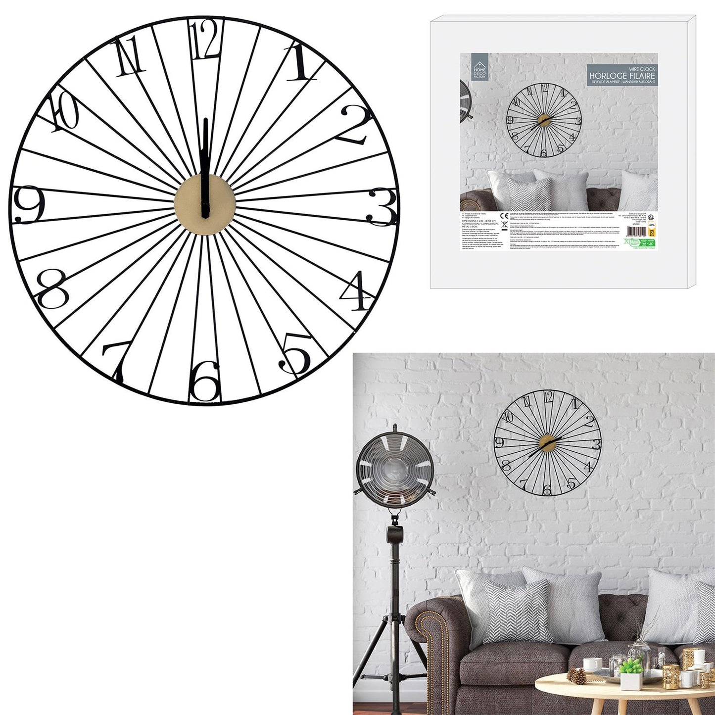 HORLOGE FILAIRE 50CM M6