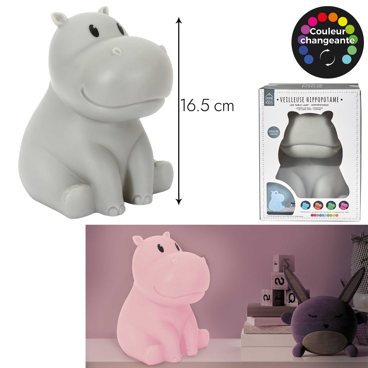 LAMPE VEILLEUSE HIPPOPOTAME M12