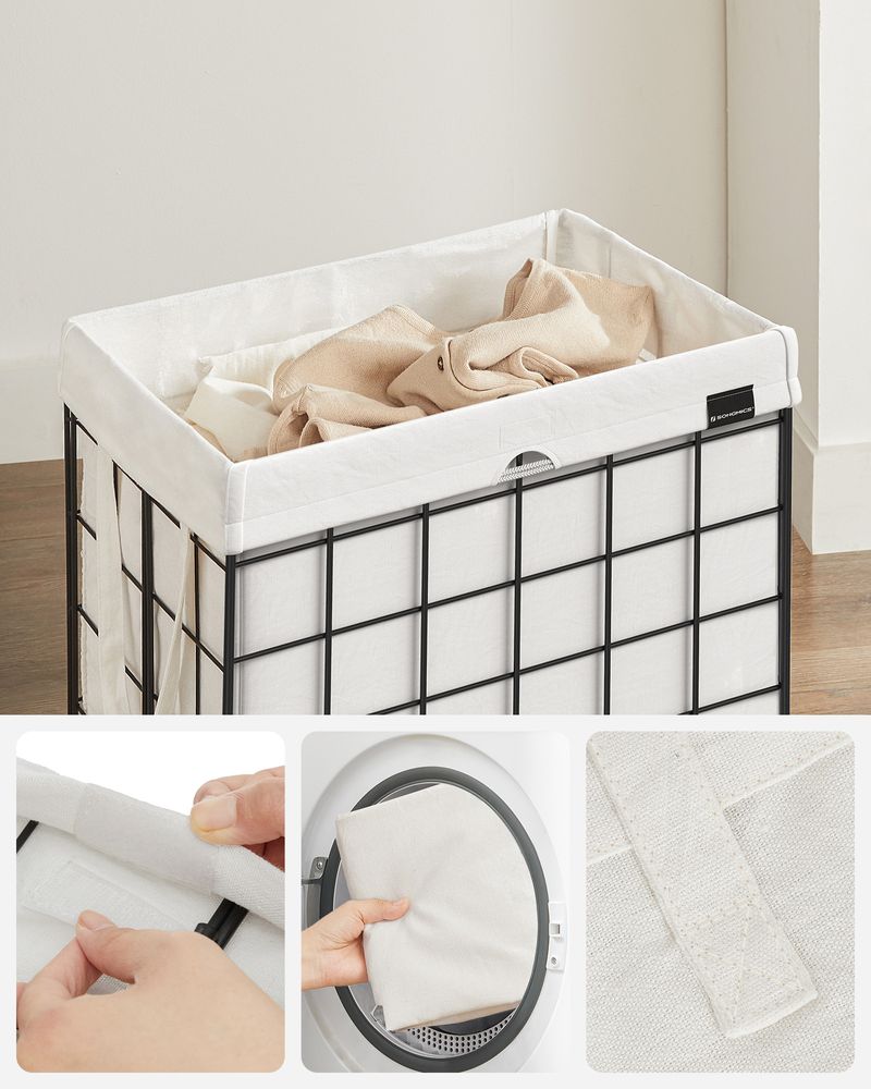 Panier à Linge Sale 90L Corbeille Pliable