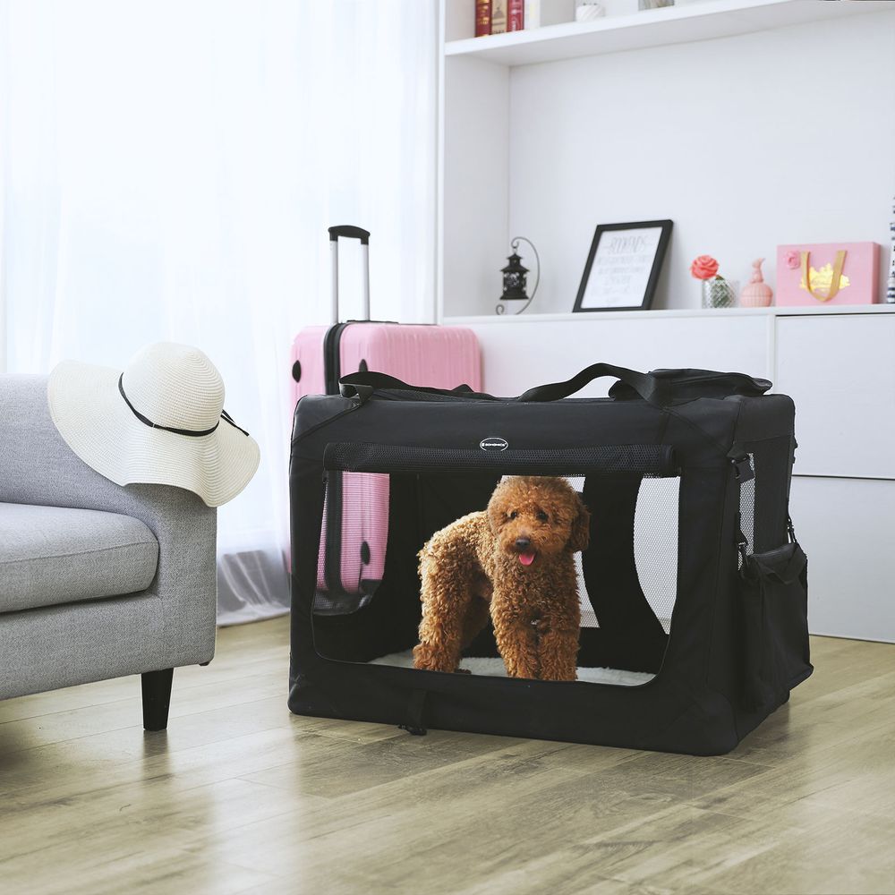 Sac de transport voyage chien L 92,5 x 70 x 9 cm noir