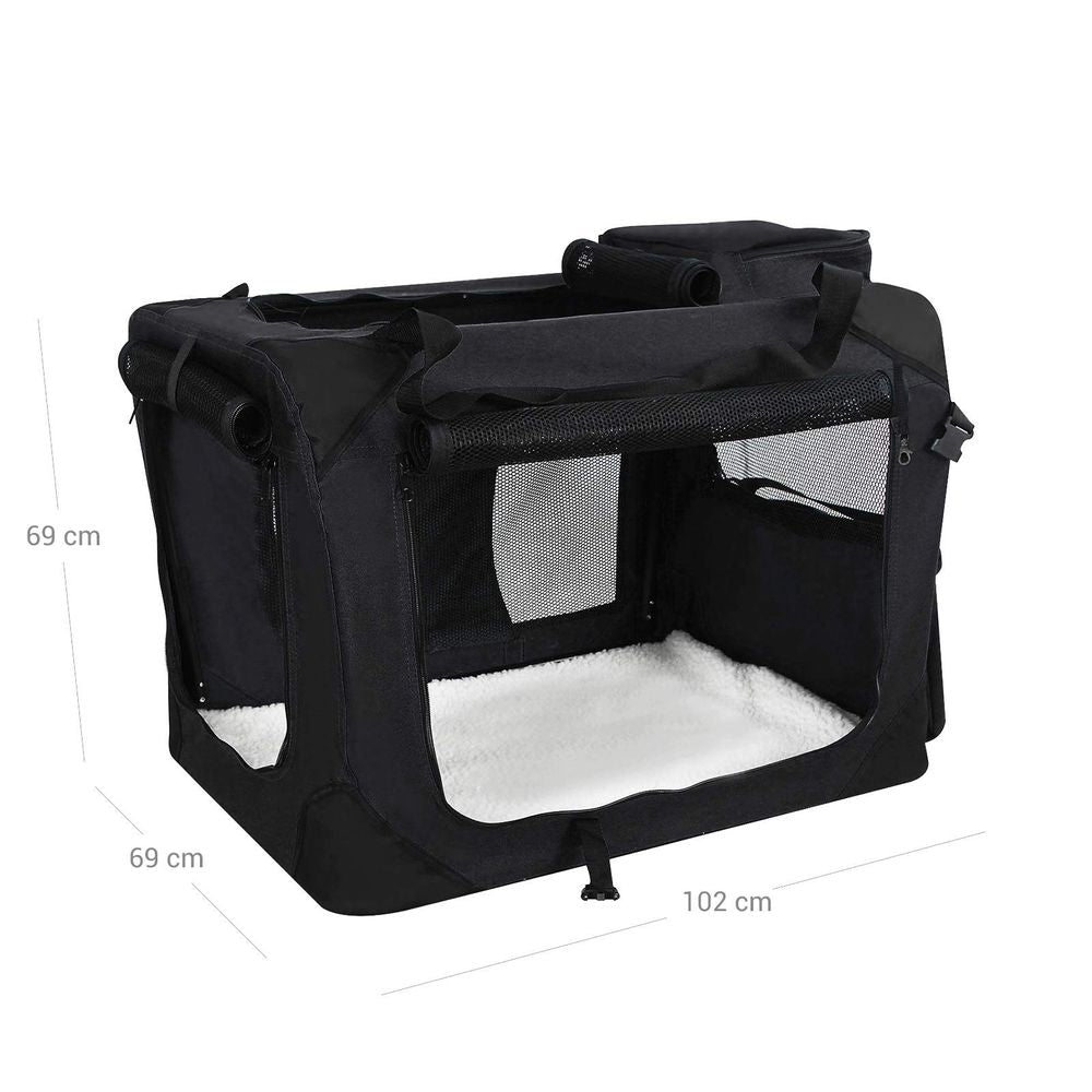 Sac de transport voyage pour chien XL 102 x 69 x 69 cm noir