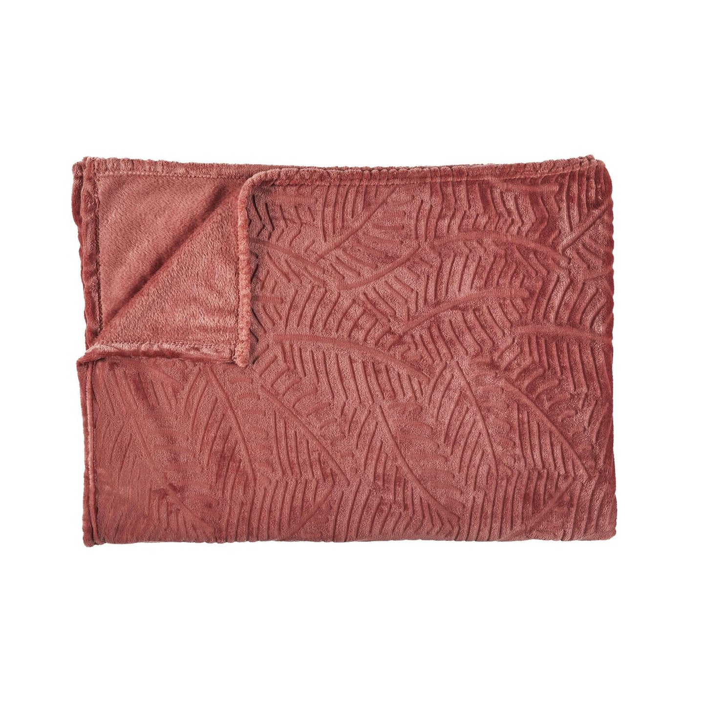 PLAID FLANELLE EMBOSSE TERRACOTTA 120X150CM M12