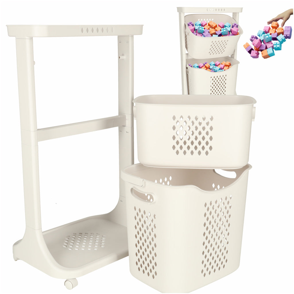 Organisateur roulant à deux niveaux pour vêtements de jouets