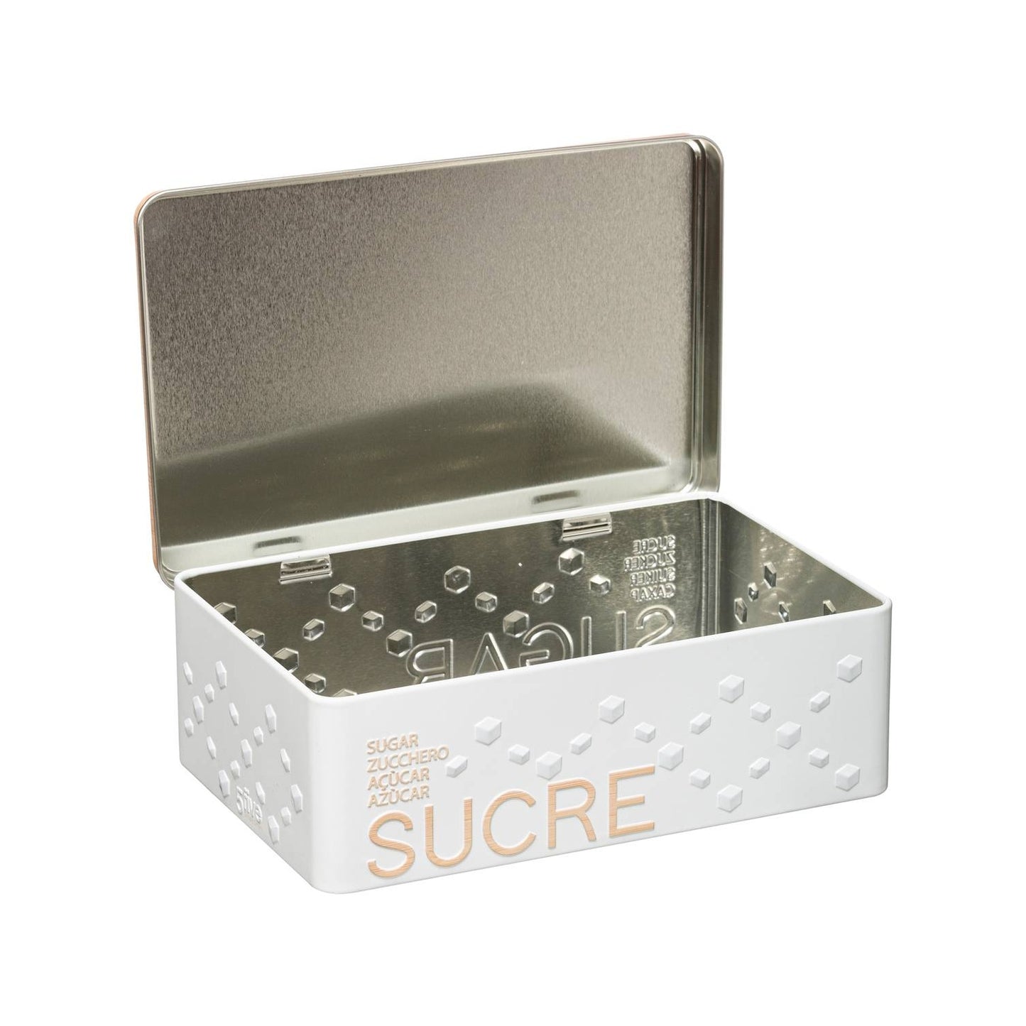 Boîte À Sucre Morceaux Métal Scandinave Nature Blanc