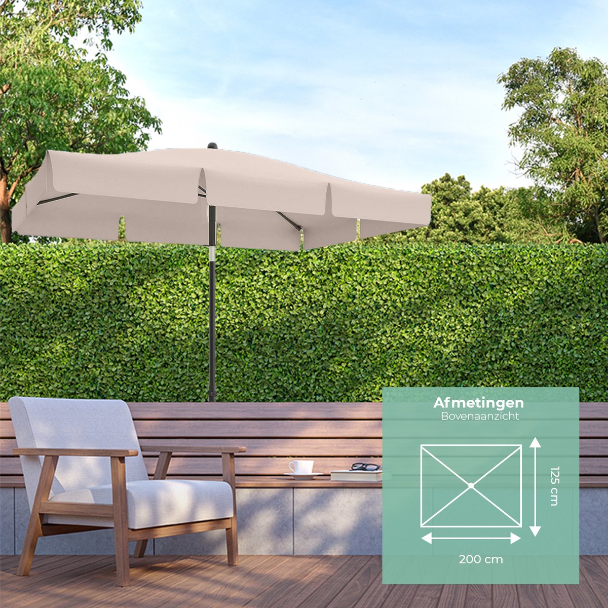 Parasol Rectangulaire Articulé 30°