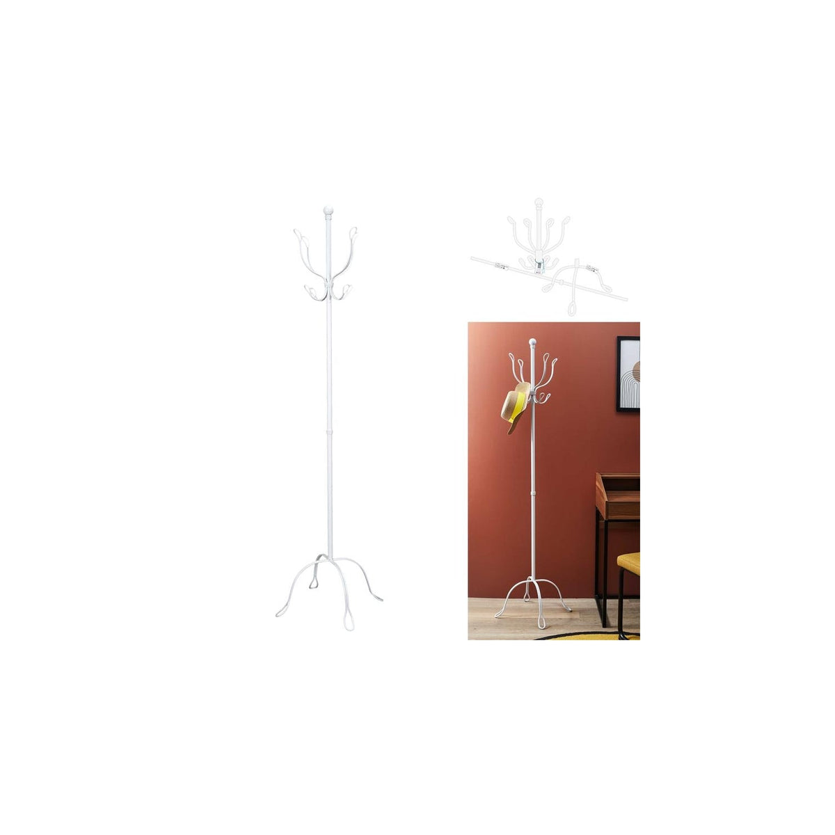 Porte-manteaux Vintage "factory" 170cm Blanc