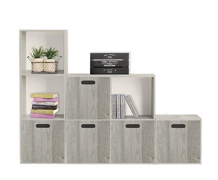 Boite rangement 31 x 31 cm bois gris