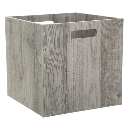 Boite rangement 31 x 31 cm bois gris