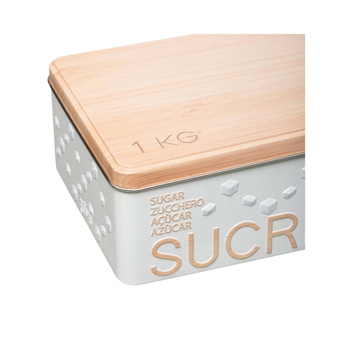 Boîte À Sucre Morceaux Métal Scandinave Nature Blanc