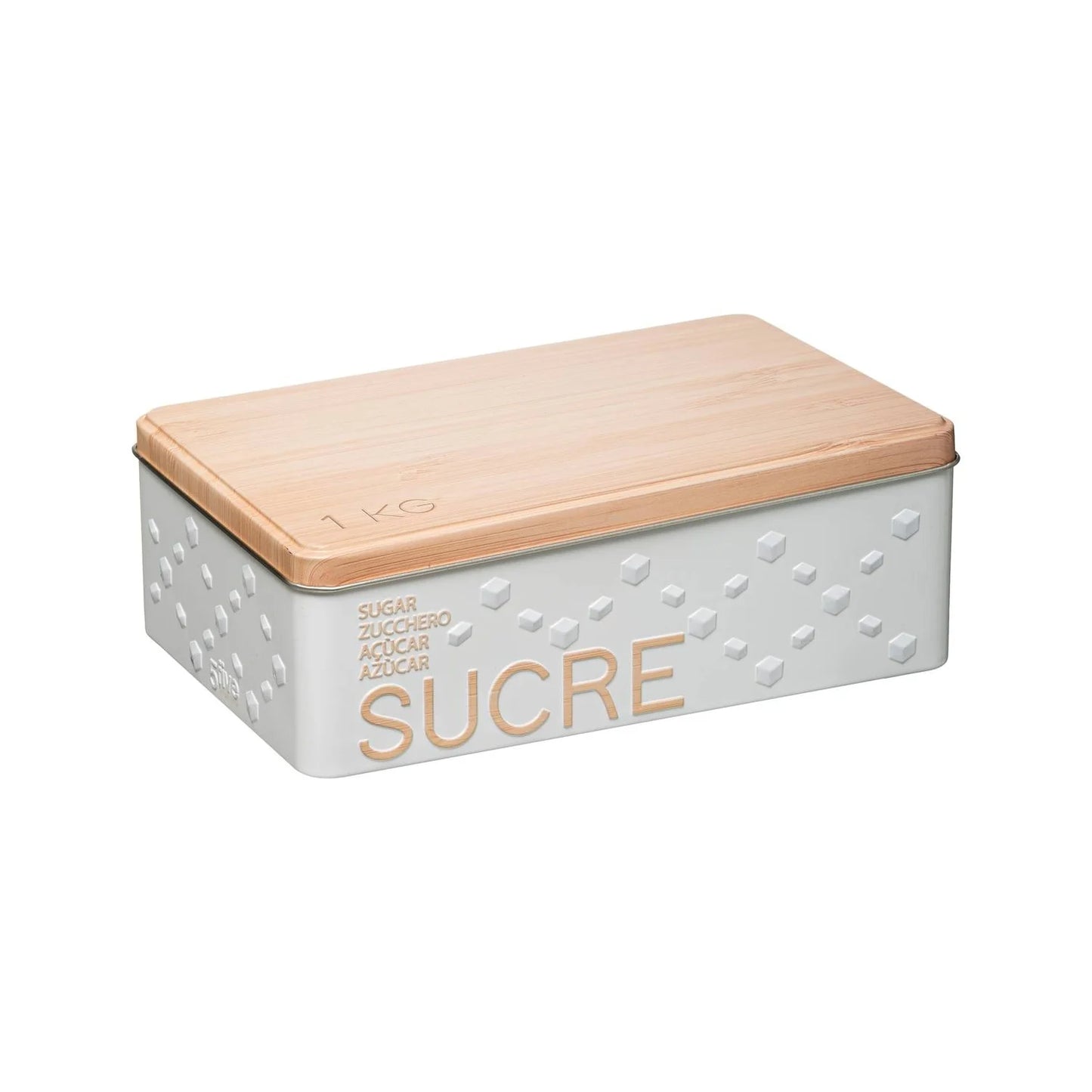 Boîte À Sucre Morceaux Métal Scandinave Nature Blanc