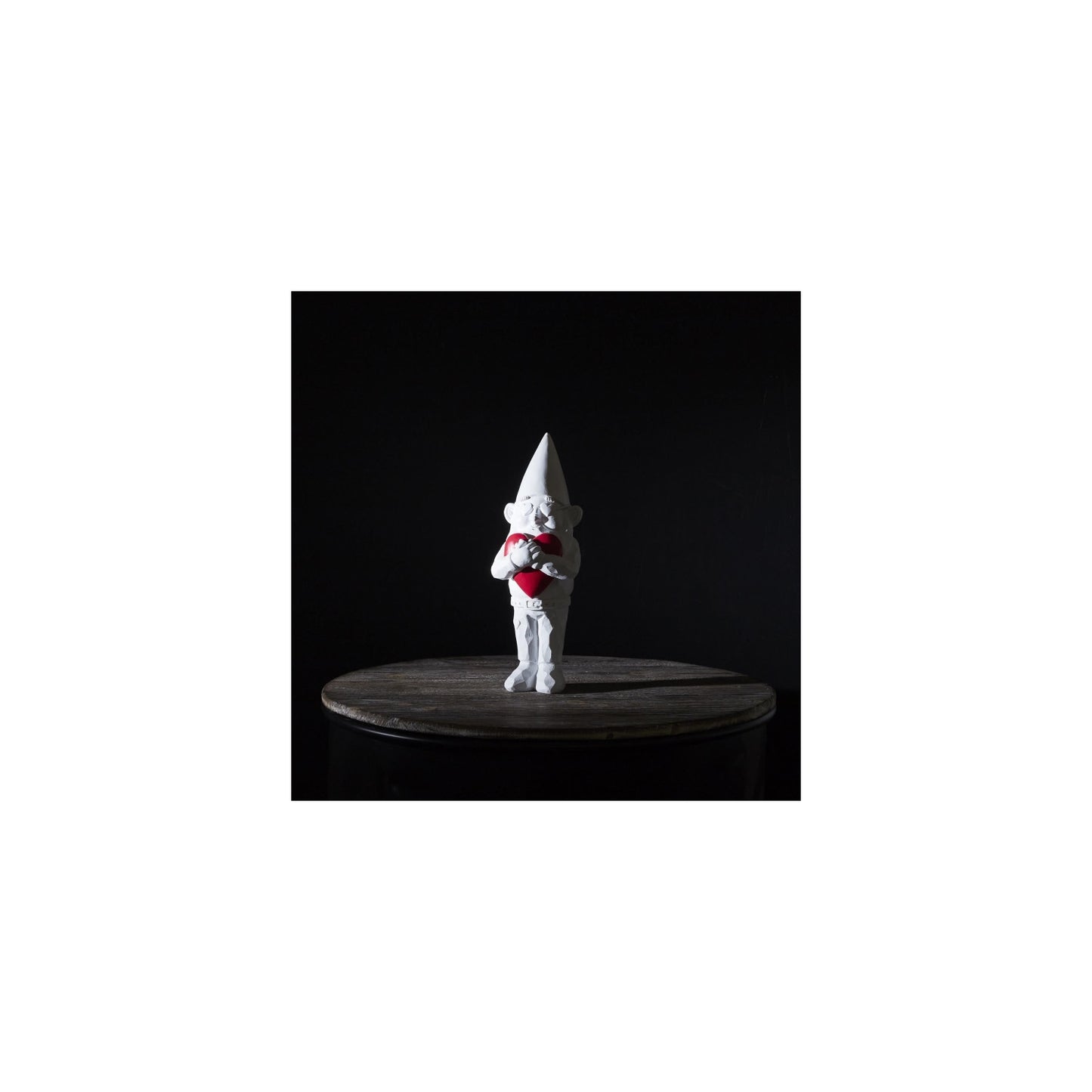 Statuette Design "Nain de Jardin Love" 33cm Blanc