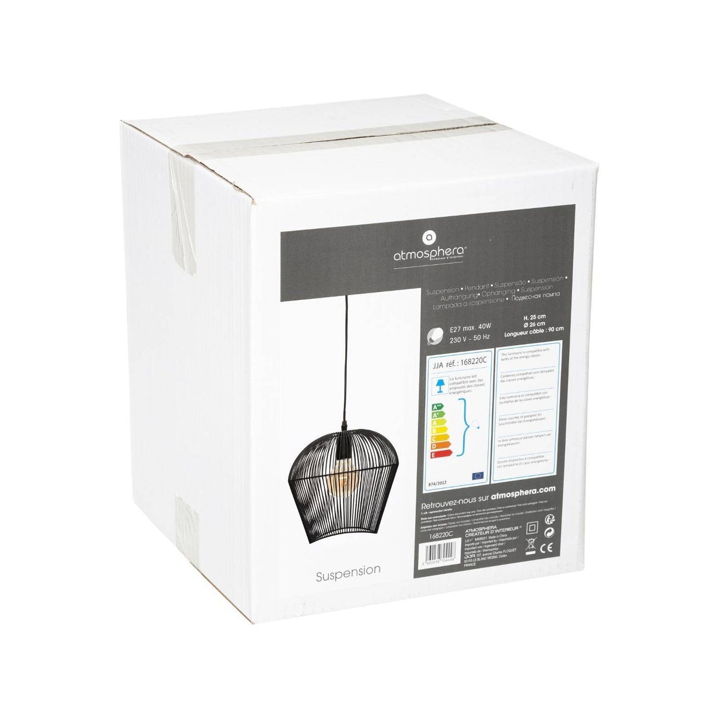 Suspension Filaire Jena Métal Noir D26cm - Atmosphera