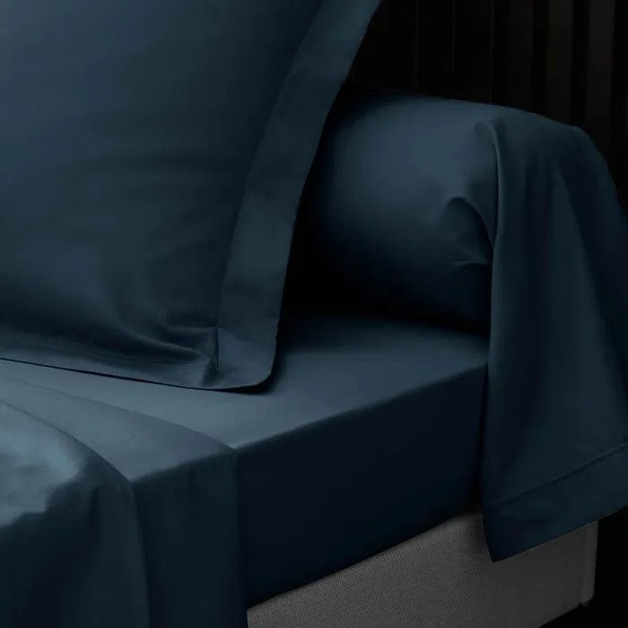 Drap Housse "percaline" 140x190cm Bleu Nuit