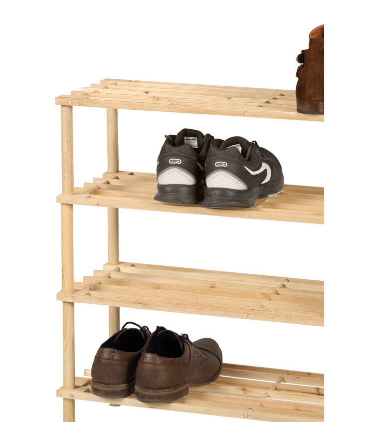 Étagère à chaussures en bois 4 niveaux - 74x26x64cm