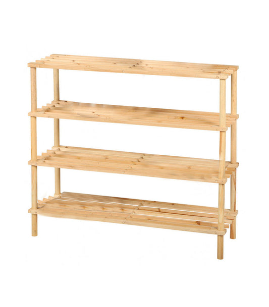 Étagère à chaussures en bois 4 niveaux - 74x26x64cm