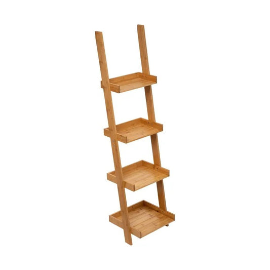 Étagère De Rangement Echelle 4 Niveaux En Bambou H 144.5 Cm