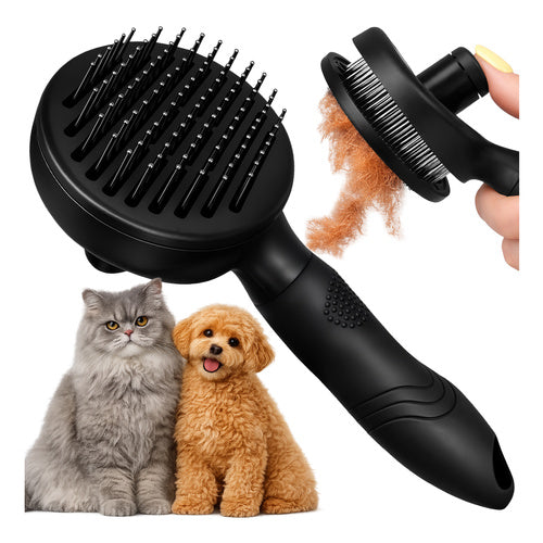 Brosse à fourrure autonettoyante noir purlov