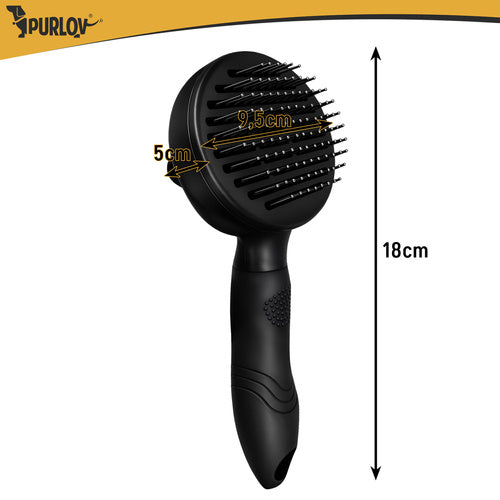 Brosse à fourrure autonettoyante noir purlov