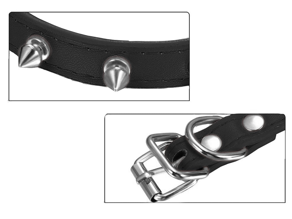 Collier chien clouté cuir eco réglable L