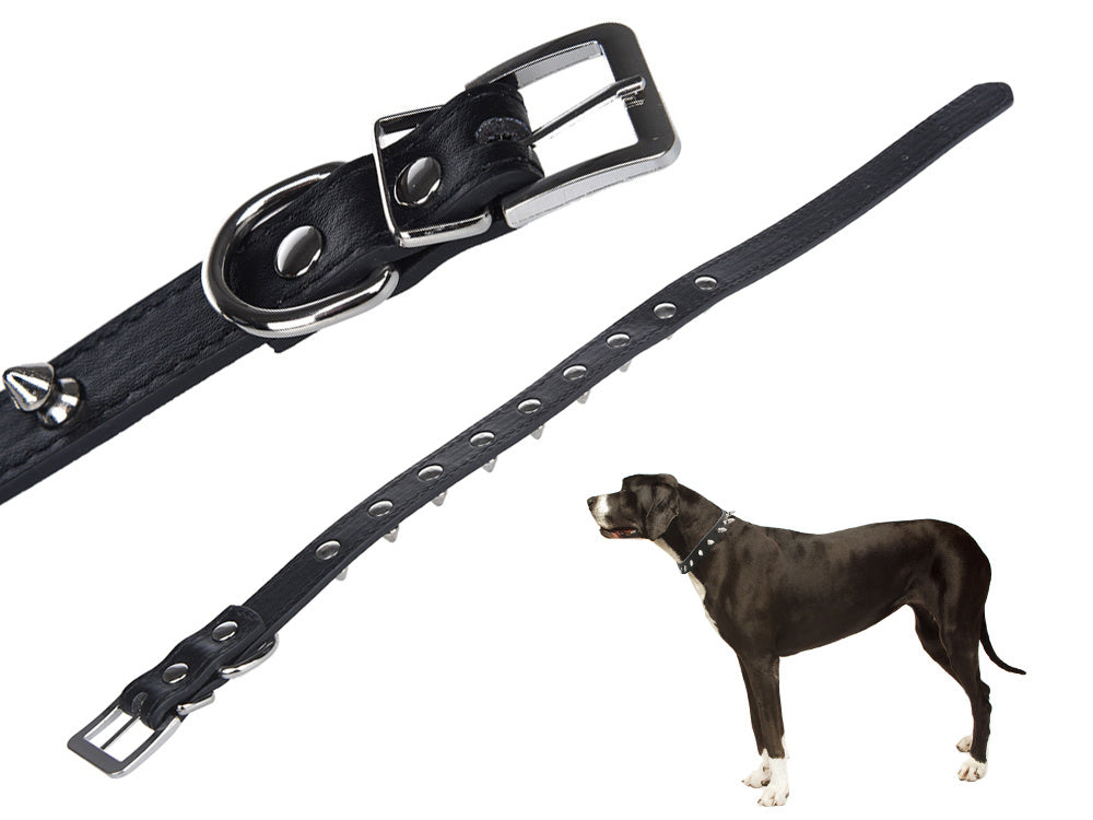 Collier chien clouté cuir eco réglable L
