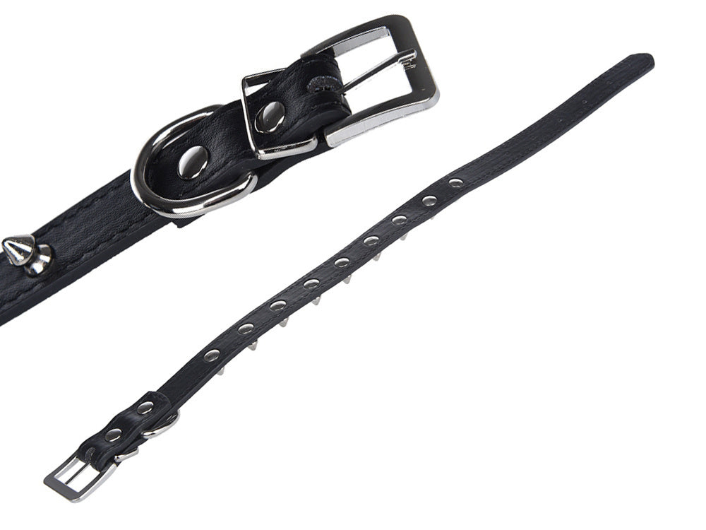 Collier chien clouté cuir eco réglable M coloris alléatoire