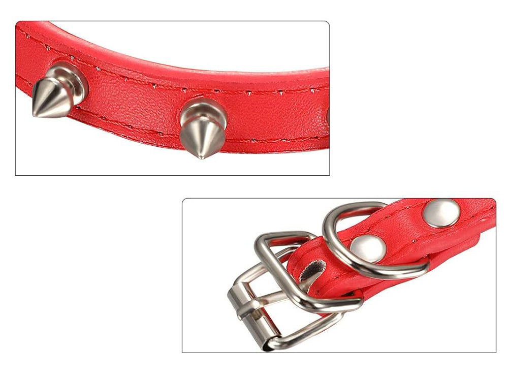 Collier chien clouté cuir eco réglable M coloris alléatoire