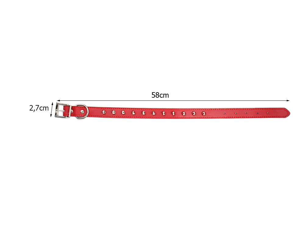 Collier chien clouté cuir eco réglable M coloris alléatoire