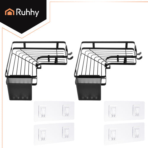 Étagère d'angle pour salle de bain - lot de 2