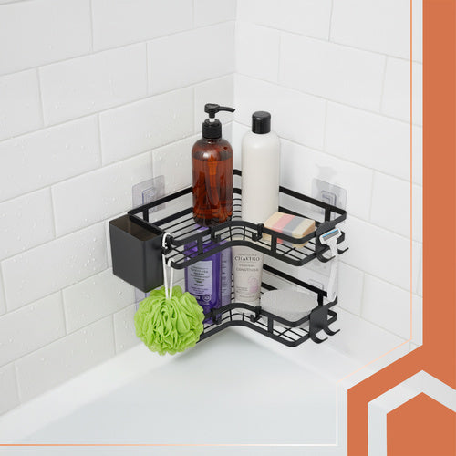 Étagère d'angle pour salle de bain - lot de 2