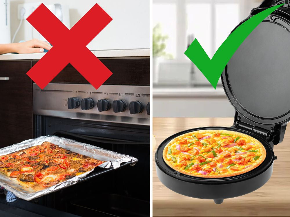 Four à pizza électrique 1000w revêtement antiadhésif cuisson rapide