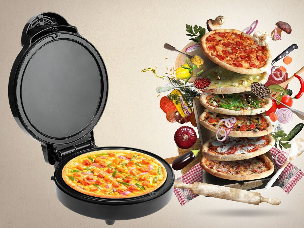 Four à pizza électrique 1000w revêtement antiadhésif cuisson rapide