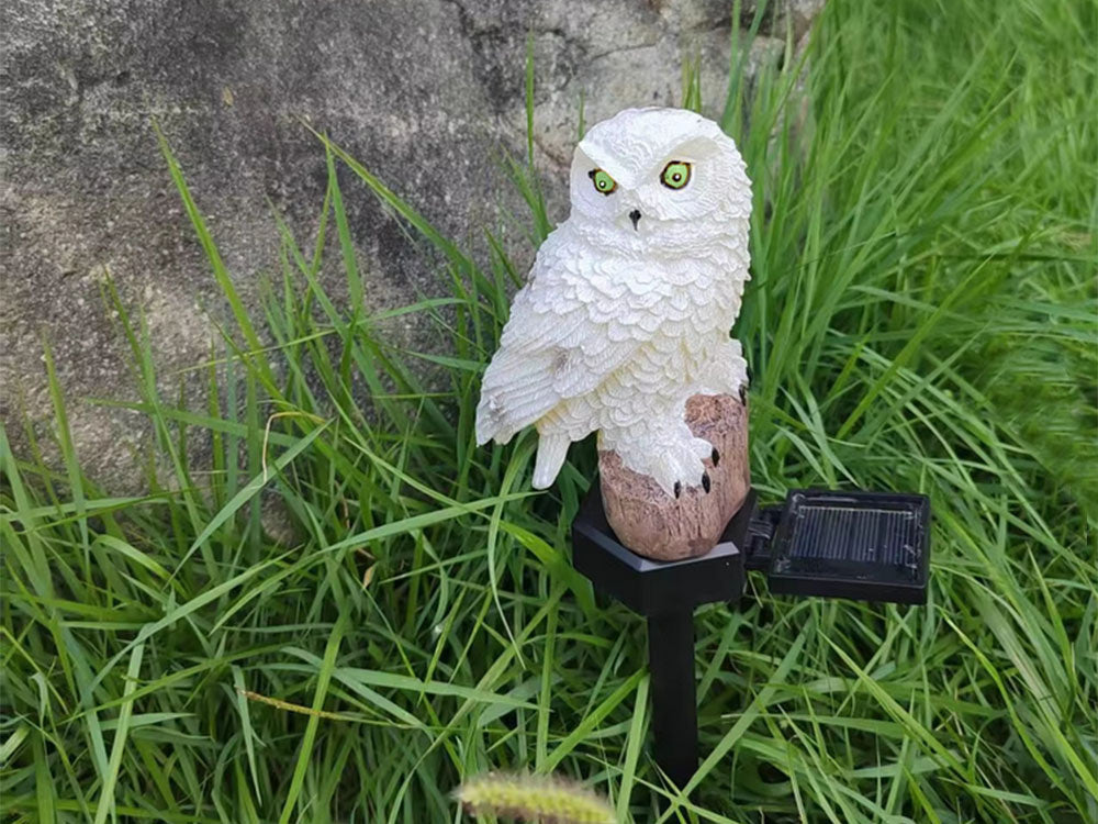 LAMPE SOLAIRE LED HIBOU DE JARDIN GRANDE LAMPE À ENFONCER DÉCORATION DE JARDIN
