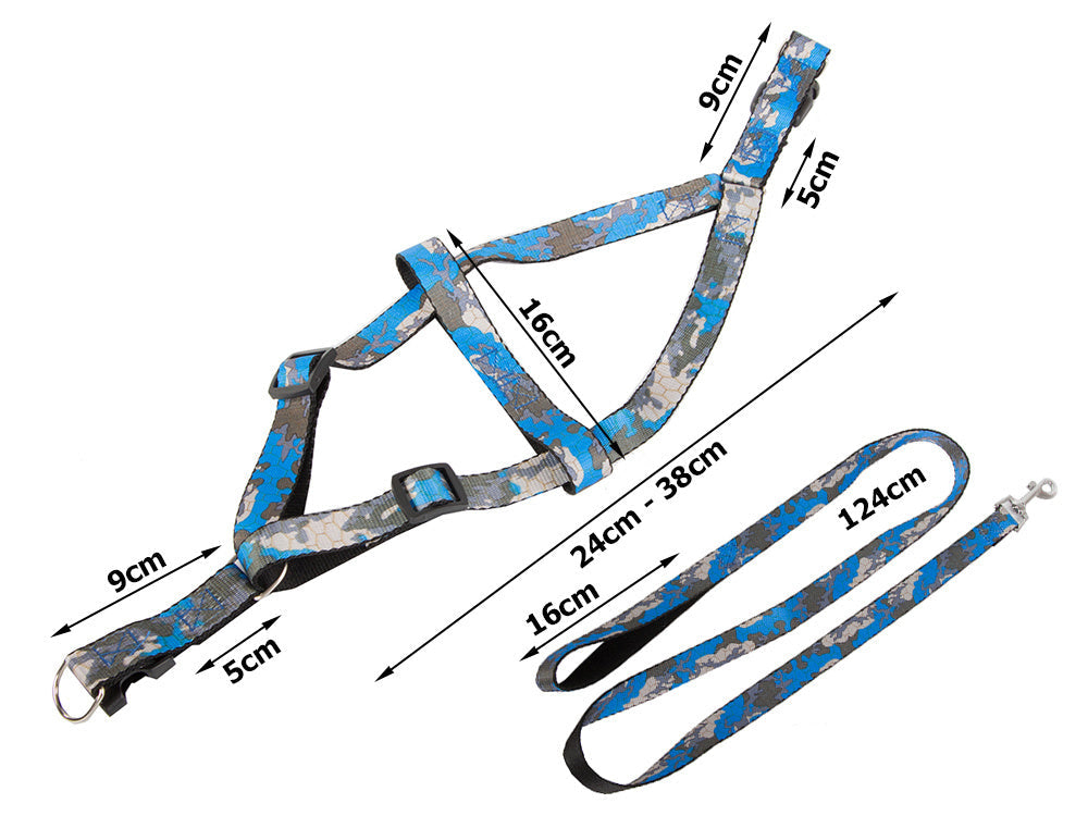 Laisse avec harnais harnais de marche pour chien chat taille ajustable confortable
