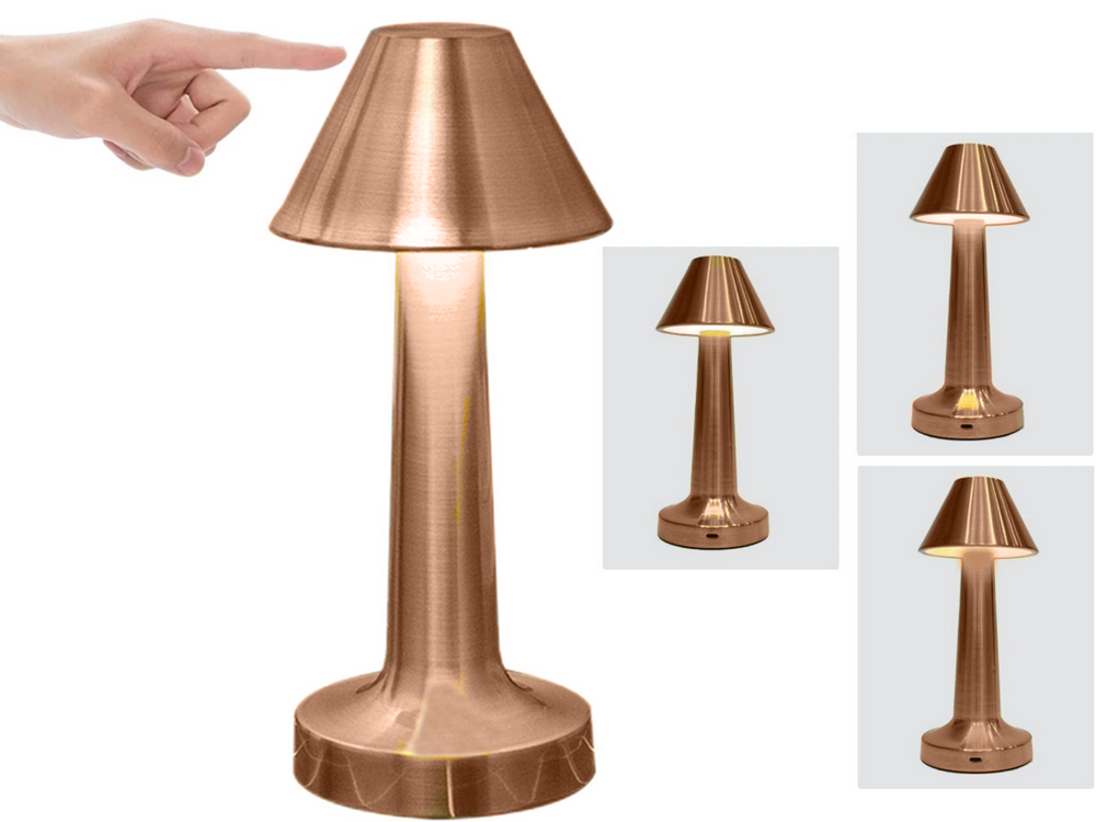Lampe de nuit de table pour chambre à coucher lampe tactile 3 étapes sans fil
