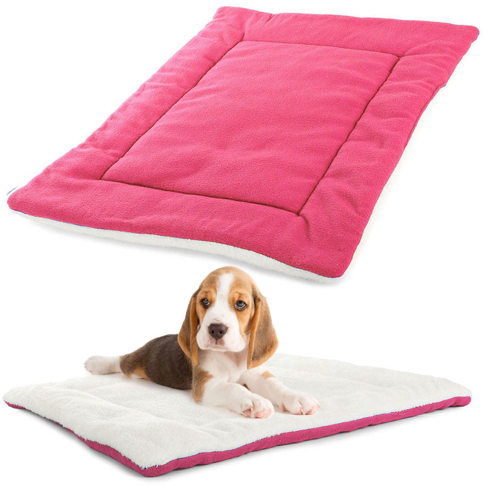 matelas pour chien double face rose et blanc 54x44cm