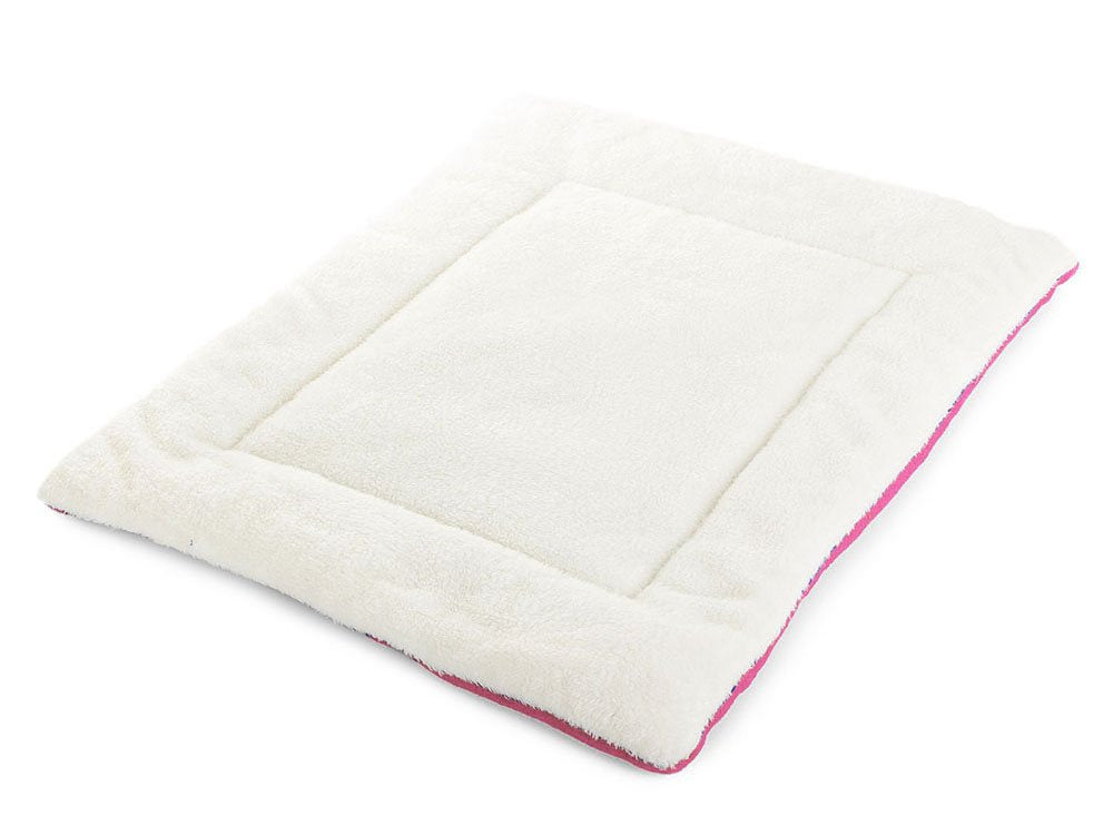 matelas pour chien double face rose et blanc 54x44cm