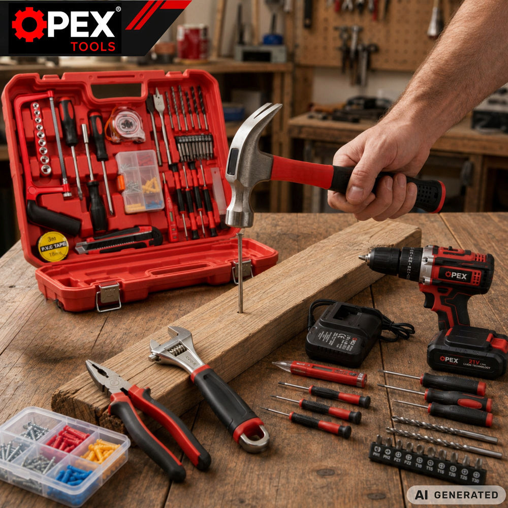 Perceuse-visseuse à percussion sans fil 2 batteries 21 v, kit d'outils, mallette