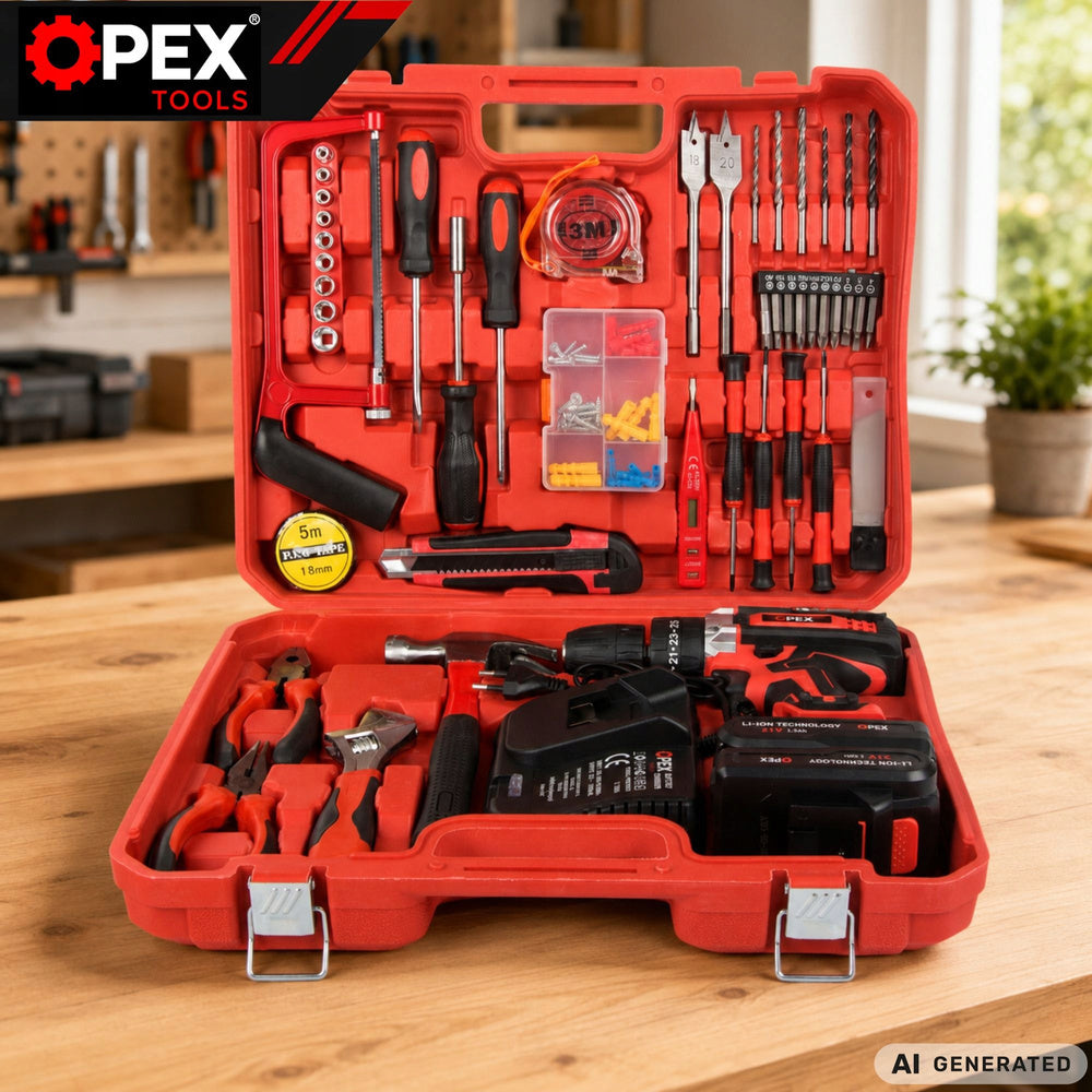 Perceuse-visseuse à percussion sans fil 2 batteries 21 v, kit d'outils, mallette
