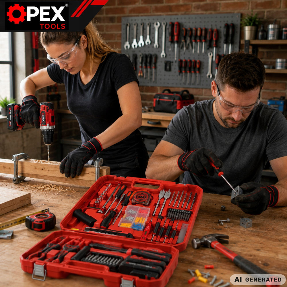 Perceuse-visseuse à percussion sans fil 2 batteries 21 v, kit d'outils, mallette