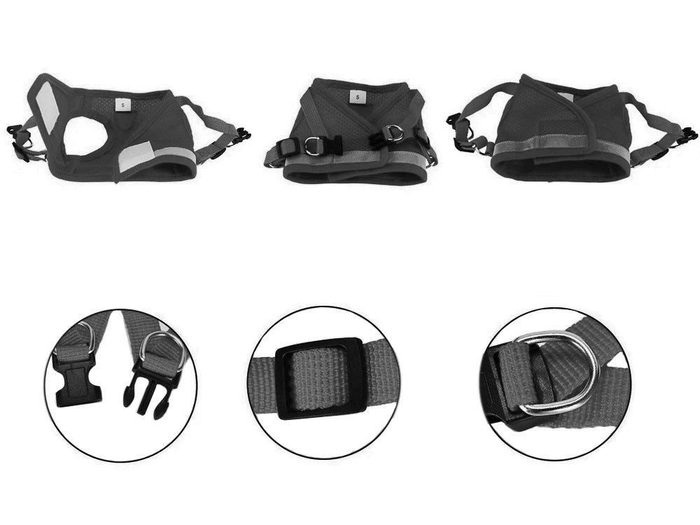 Harnais sans pression pour chien chat lapin doux fort réflecteur <M