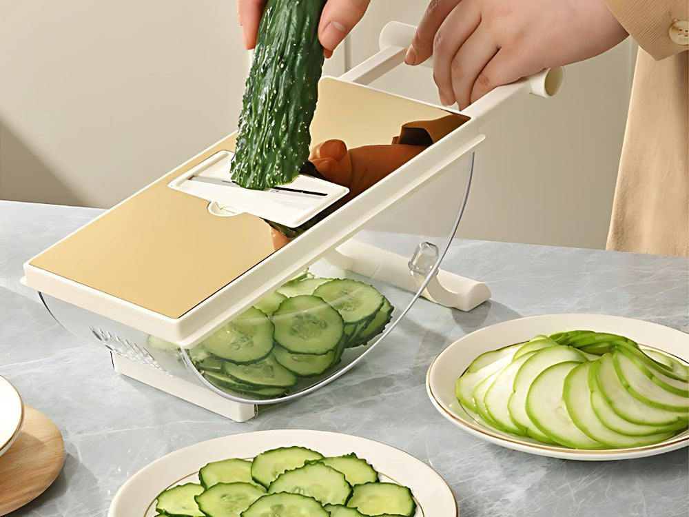 Râpe à légumes manuelle, coupe-légumes multifonctionnel à 6 lames