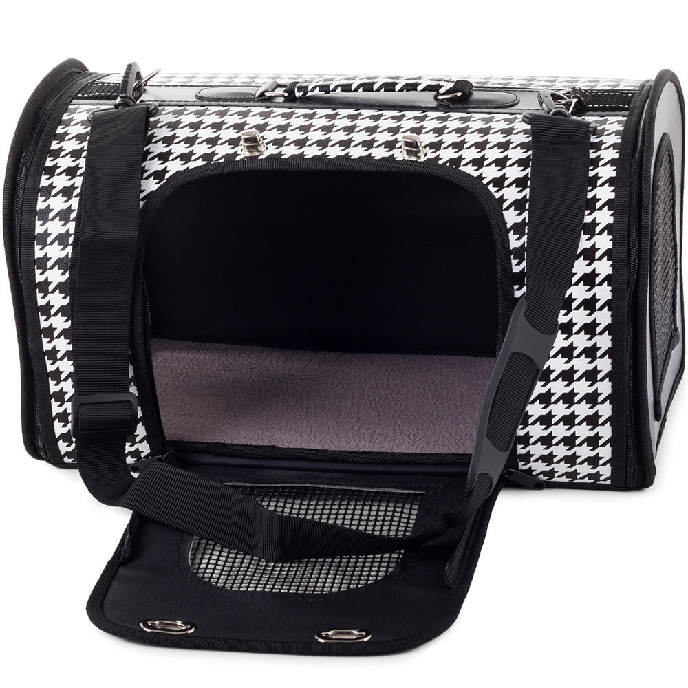 Sac de transport pour chien et chat 49cm blanc et noir