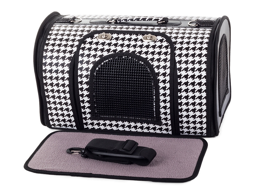 Sac de transport pour chien et chat 49cm blanc et noir