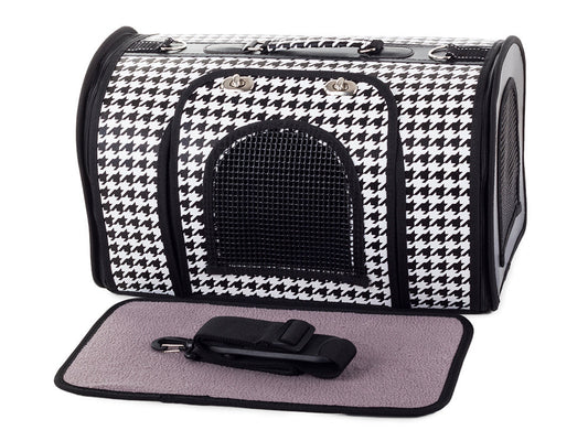 Sac de transport pour chien et chat 49cm blanc et noir