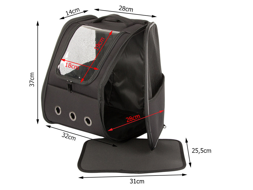 Sac de transport sac à dos pour chat chien lapin fenêtre dos ventilé