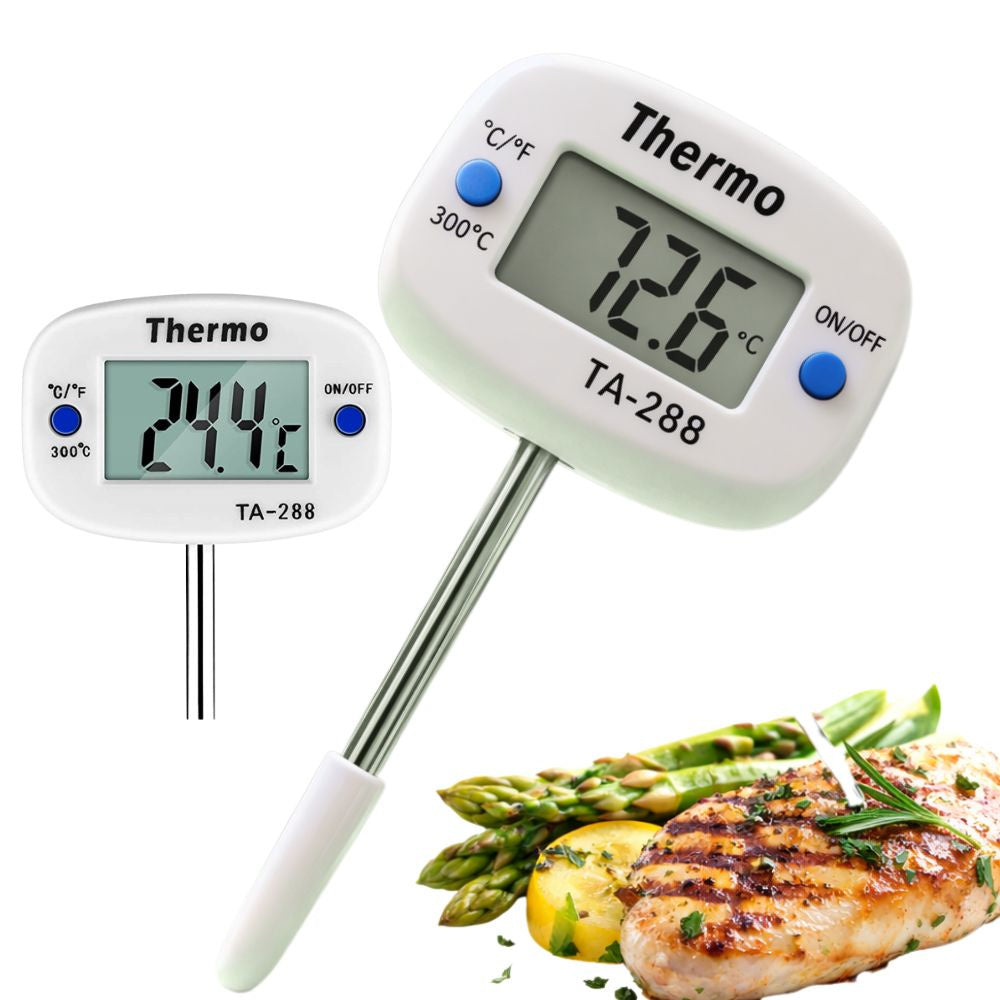 Thermomètre de cuisine numérique à écran lcd avec broche pour la cuisson et la rôtissage de la viande