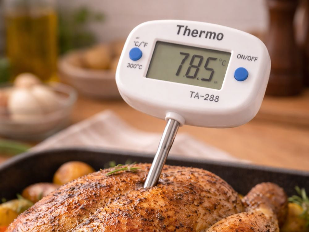 Thermomètre de cuisine numérique à écran lcd avec broche pour la cuisson et la rôtissage de la viande