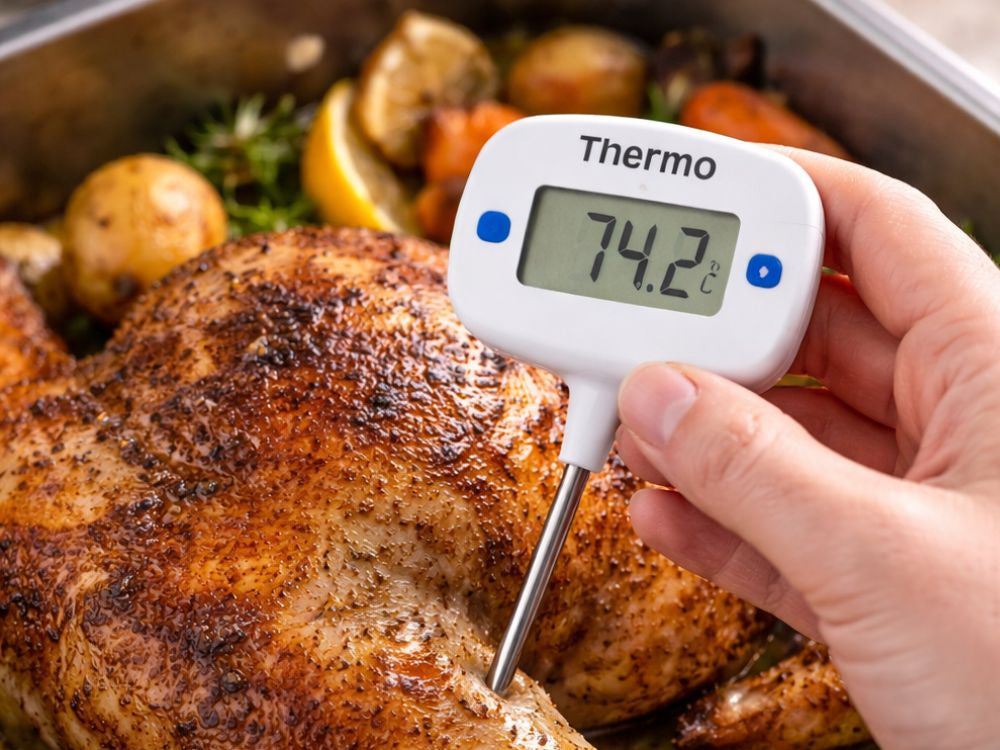 Thermomètre de cuisine numérique à écran lcd avec broche pour la cuisson et la rôtissage de la viande